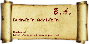 Budnár Adrián névjegykártya